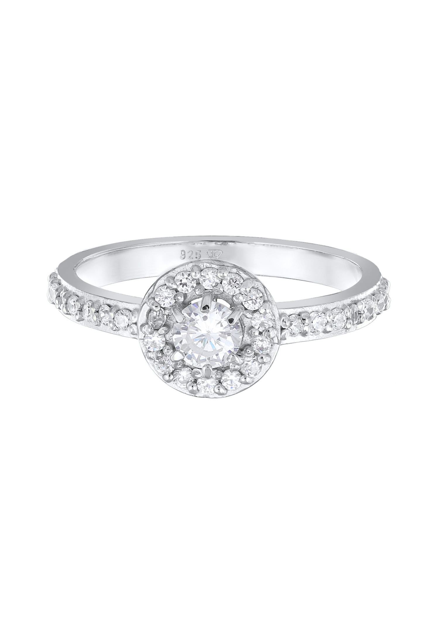 Elli Femmes Bague de fiançailles classique avec cristaux de zirconium en argent sterling 925