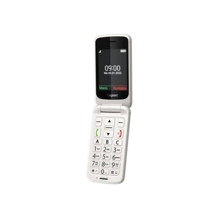 Gigaset GL595 Mobiltelefon mit SOS-Taste, spritzwassergeschützt, staubdicht, Weiß