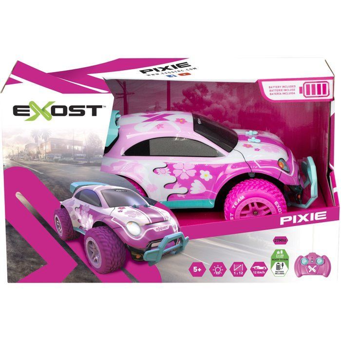 Radio-controlled car - EXOST - Pixie II - 1/12 scale - 27 MHz - Off-road - Rechargeable battery - Pink - Ages 5+