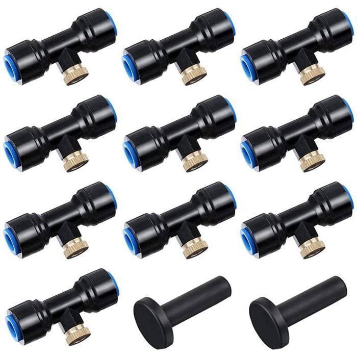 Système D'irrigation Système de Brumisateur Extérieur Kit,Buse de Pulvérisation en Laiton pour Jardin,Atomiseur Buse,avec 10 Label