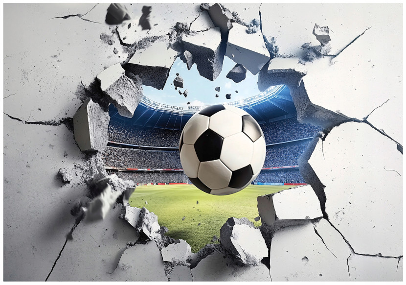 Tapeta Dla Młodzieży Dzieci Piłka 3D Sport Fototapeta Flizelina 250X175
