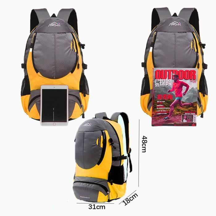 Cycling Backpack, Hiking Backpack for Mountaineering, Outdoor Sports, Camping, Running, Walking, Breathable Cycling Bag, Black