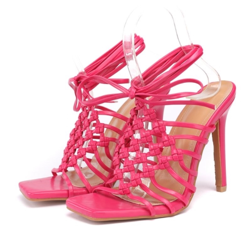 Sandali con tacco alto da donna alla moda 2021, scarpe con lacci in offerta, scarpe estive da donna, décolleté da donna per matrimoni e balli di fine anno.
