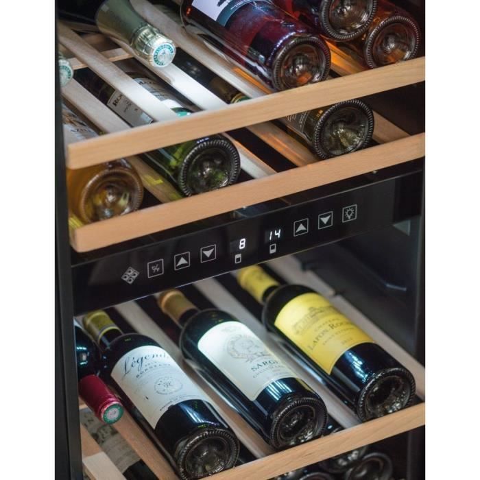 Cave à vin de service - LA SOMMELIERE - SLS45DZ - 45 bouteilles - Porte vitrée - Classe G - 49,5 x 58 x 84 cm - Noir