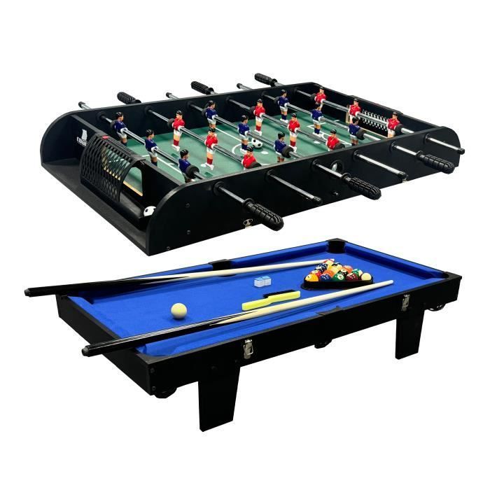 Tavolo da gioco multifunzione 2 in 1 Cougar All-in-One in verde/blu | Mini tavolo da gioco multifunzione, biliardo e calcio balilla |