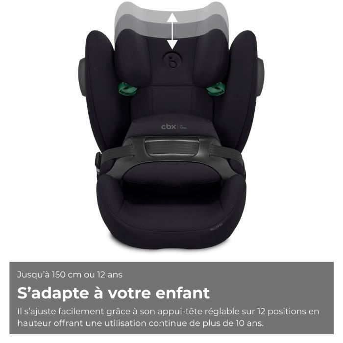 Silla de coche Cybex Pallas B3 i-Size CBX - 76 a 150 cm - 9 a 50 kg - 15 meses a 12 años - Negra