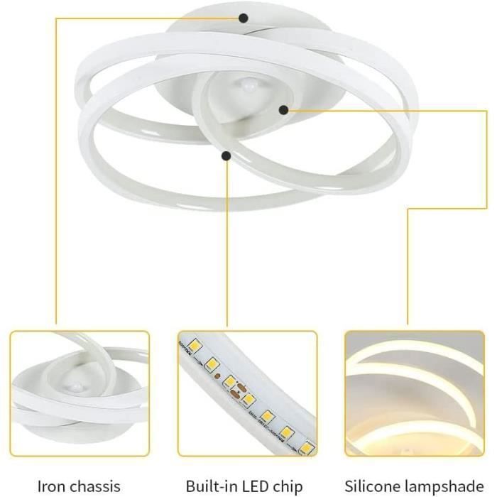 Lámpara de techo LED moderna DORLINK - 40W - Acrílico Ø30cm - Blanco cálido 3000K - Para salón, dormitorio, cocina