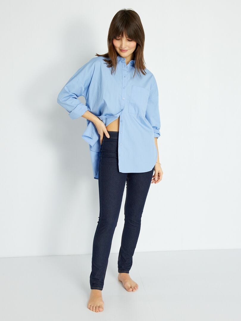 Calça jeans skinny / corte bem justo - AZUL