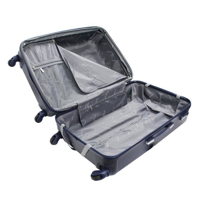 Maleta grande Alistair - Colección Hierro - 4 ruedas - ABS ultrarresistente - Azul