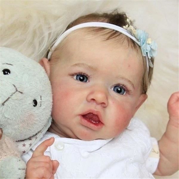 Boneca Reborn - 56 cm - Silicone realista - Unissex - A partir de 3 anos