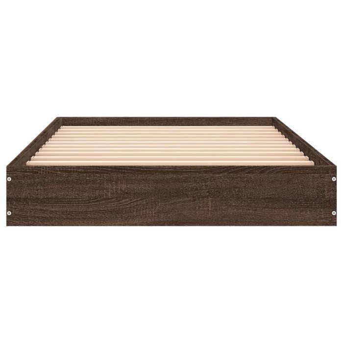Verano 2026@Estructura de cama individual - Base de somier de láminas - para adultos - sin colchón - roble marrón 75x190cm madera de ingeniería, 4720