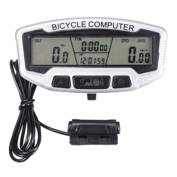 Velocímetro TEMPSA para bicicletas, odômetro, computador à prova d'água, relógio, luz de fundo.