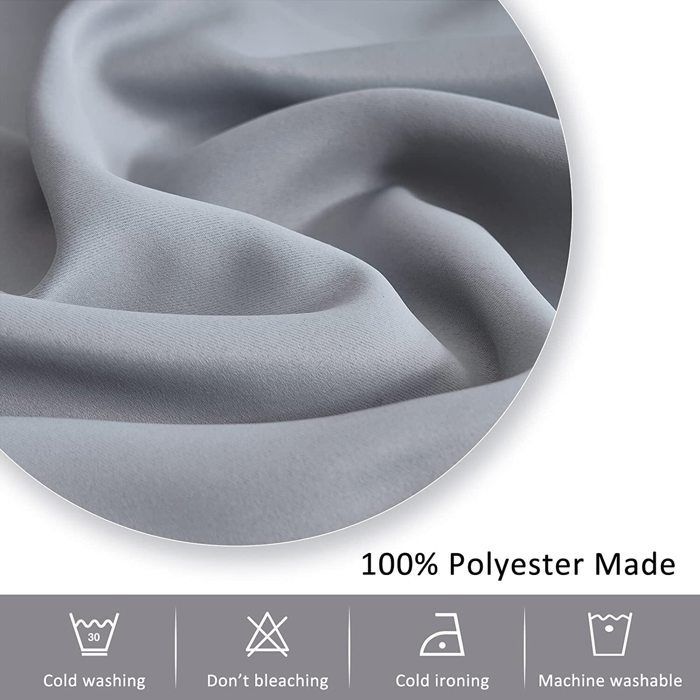 Cortinas opacas TOPFINEL de 140x225 cm con ojales, cortinas decorativas aislantes térmicas para dormitorio, reducen el frío y el ruido, 2 paneles, color gris.