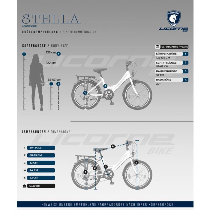 Licorne Bike Stella Premium Vélo de Ville – Vélo Hollandais Confortable [20, Blanc]