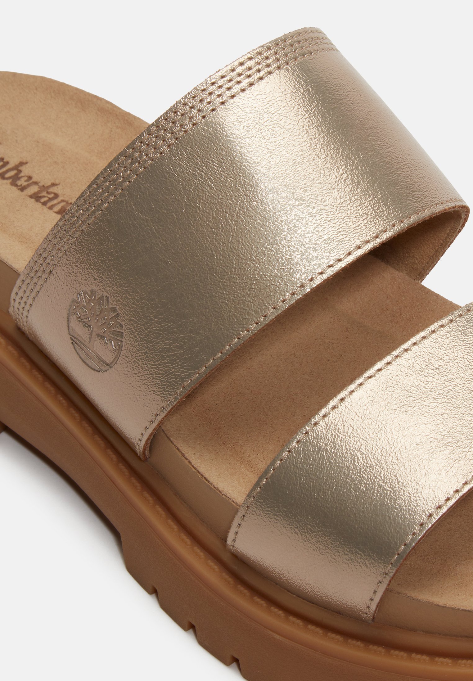 Timberland SLIDE - Šlepetės - aukso metalinės