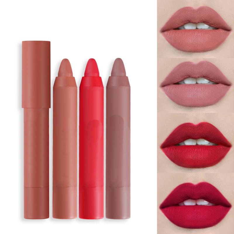 Lápiz labial mate aterciopelado de 12 colores, resistente al agua, de larga duración, rojo sexy, no se transfiere, maquillaje en taza, tinte labial cosmético TSLM2