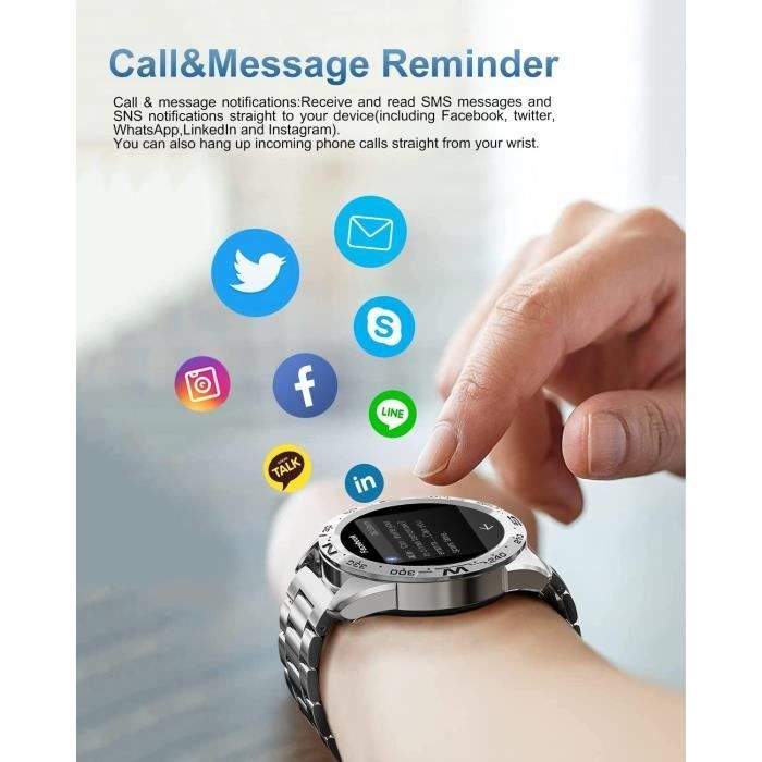 Reloj inteligente Bluetooth con función de llamada para Android e iOS, pantalla táctil completa de 1,32 pulgadas, resistencia al agua IP67, 20 modos deportivos, monitor de actividad [J6407]