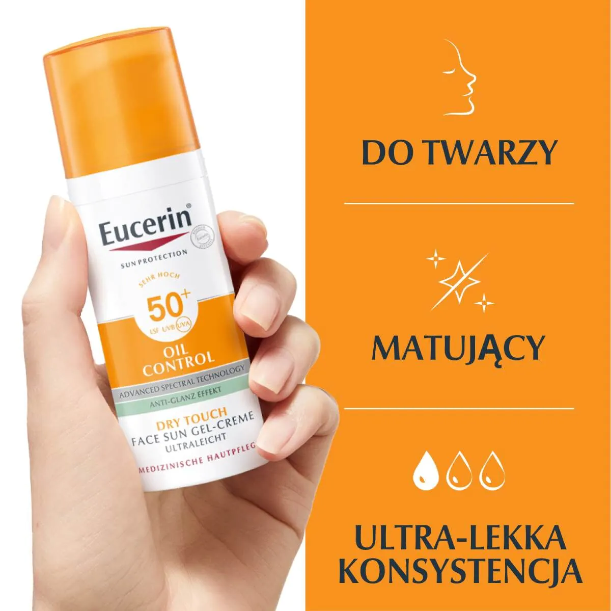 Eucerin Oil Control SPF 50+ Dry Touch Żel-Krem Ochronny Ultralekki