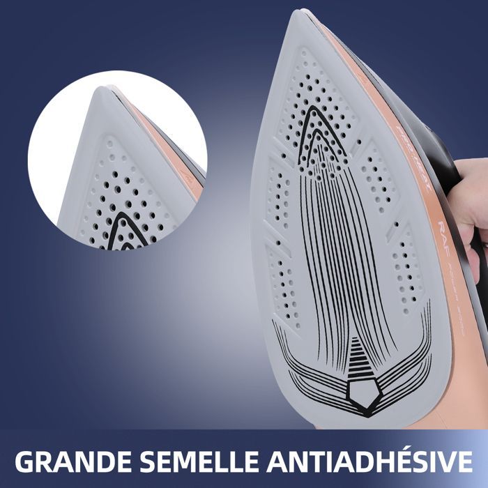 Centrale Vapeur, Température constante, 7 Bar, Débit Vapeur 130 g-min, Réservoir d'Eau 1,5 L, 3000W, Noir-Orange