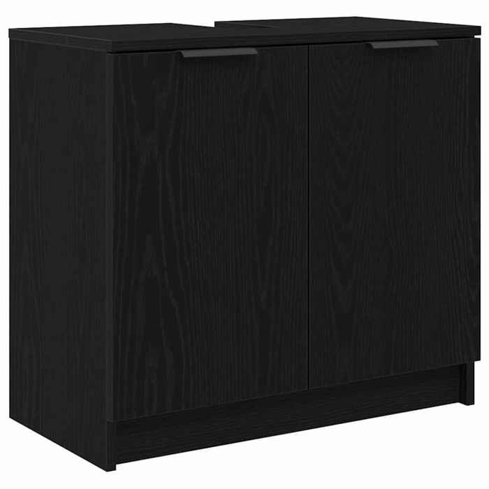 Set di mobili da bagno neri a 2 pezzi, SARAZYJ, mobiletto WC moderno, rovere nero E1907