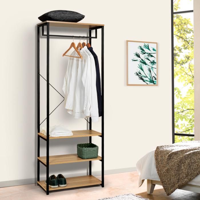 Guarda-roupa IDMARKET com 60 cm de largura, design industrial DETROIT.
