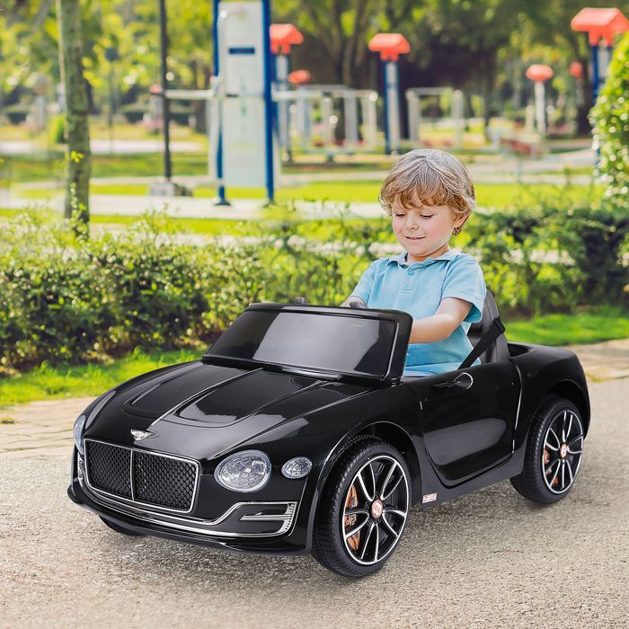 Electric car - HOMCOM - children's 2-motor remote control with sound and light effects - PP - BMW Bentley - black
