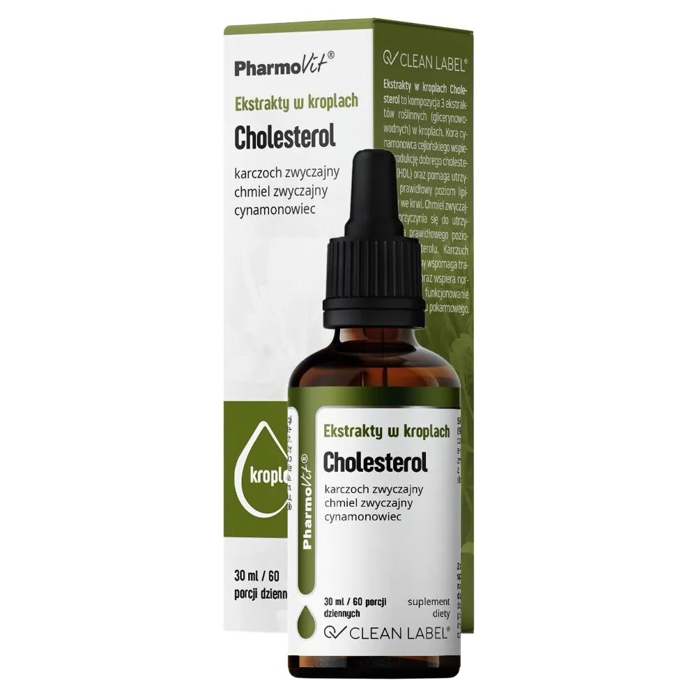 Pharmovit Clean Label Ekstrakty w kroplach Suplement diety na cholesterol