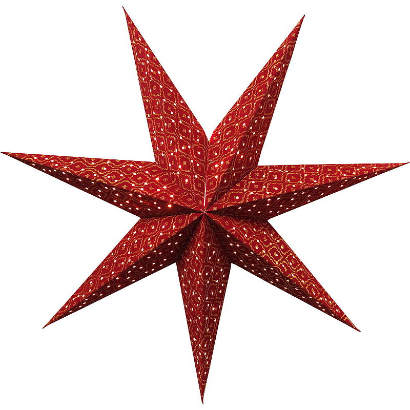 Kerstster voor thuis, 45 cm, rood fluweel, Marrakech
