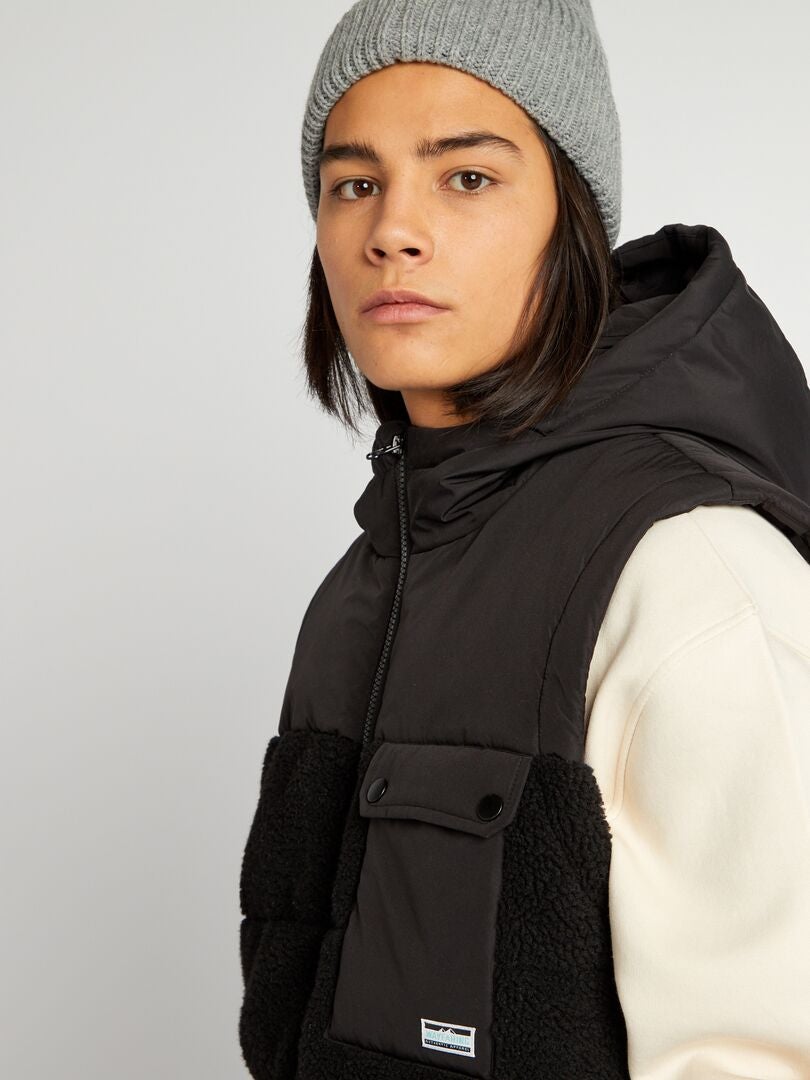 Mouwloos Sherpa-jack - Zwart