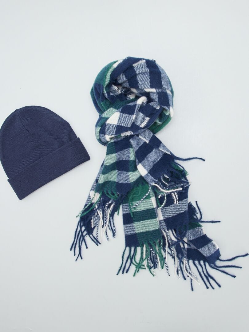 Gebreide sjaal - - BLAUW