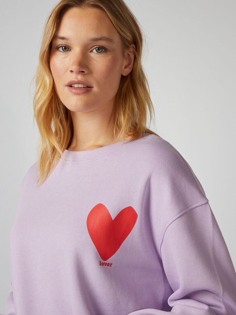 Sudadera estampada - MORADA
