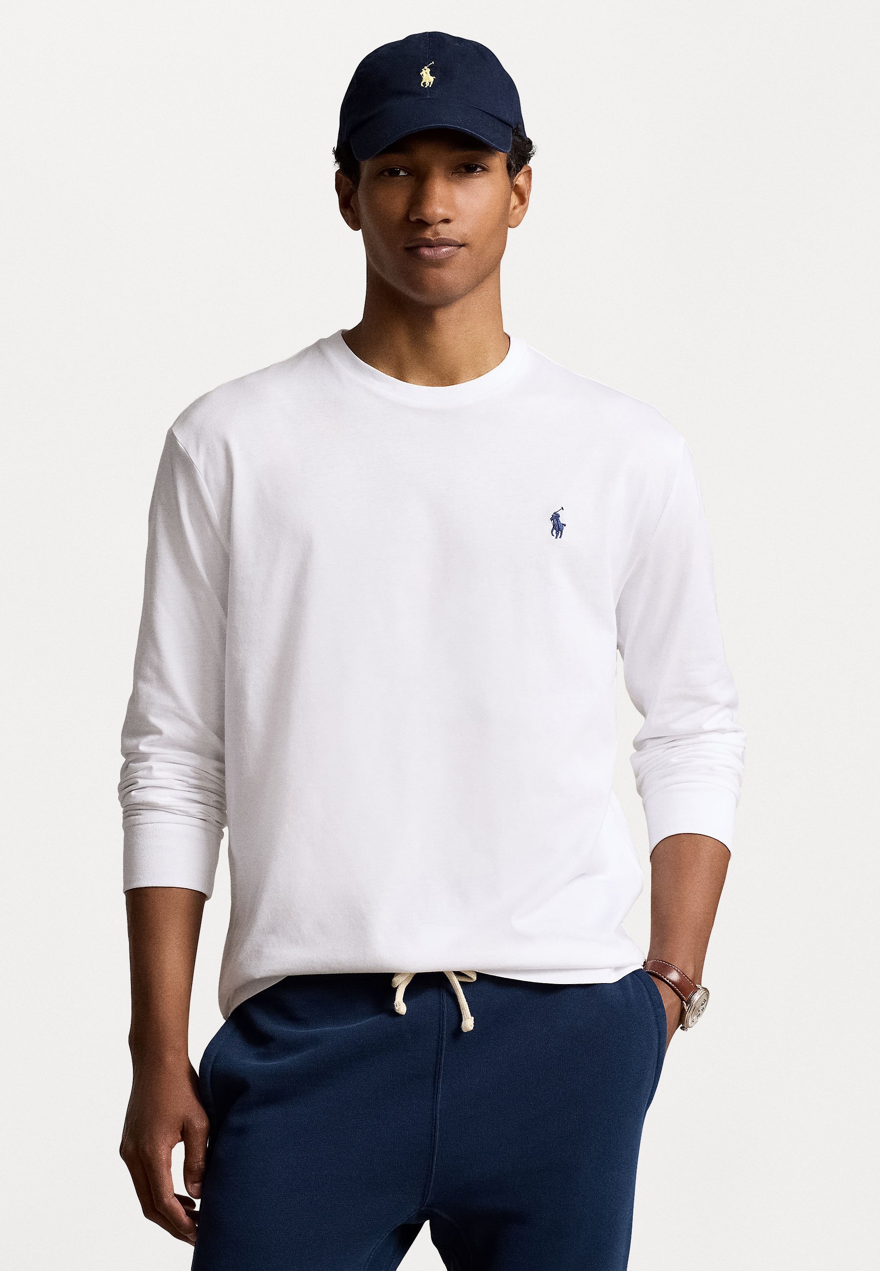 Polo Ralph Lauren T-shirt manches longues coupe classique en jersey - blanc