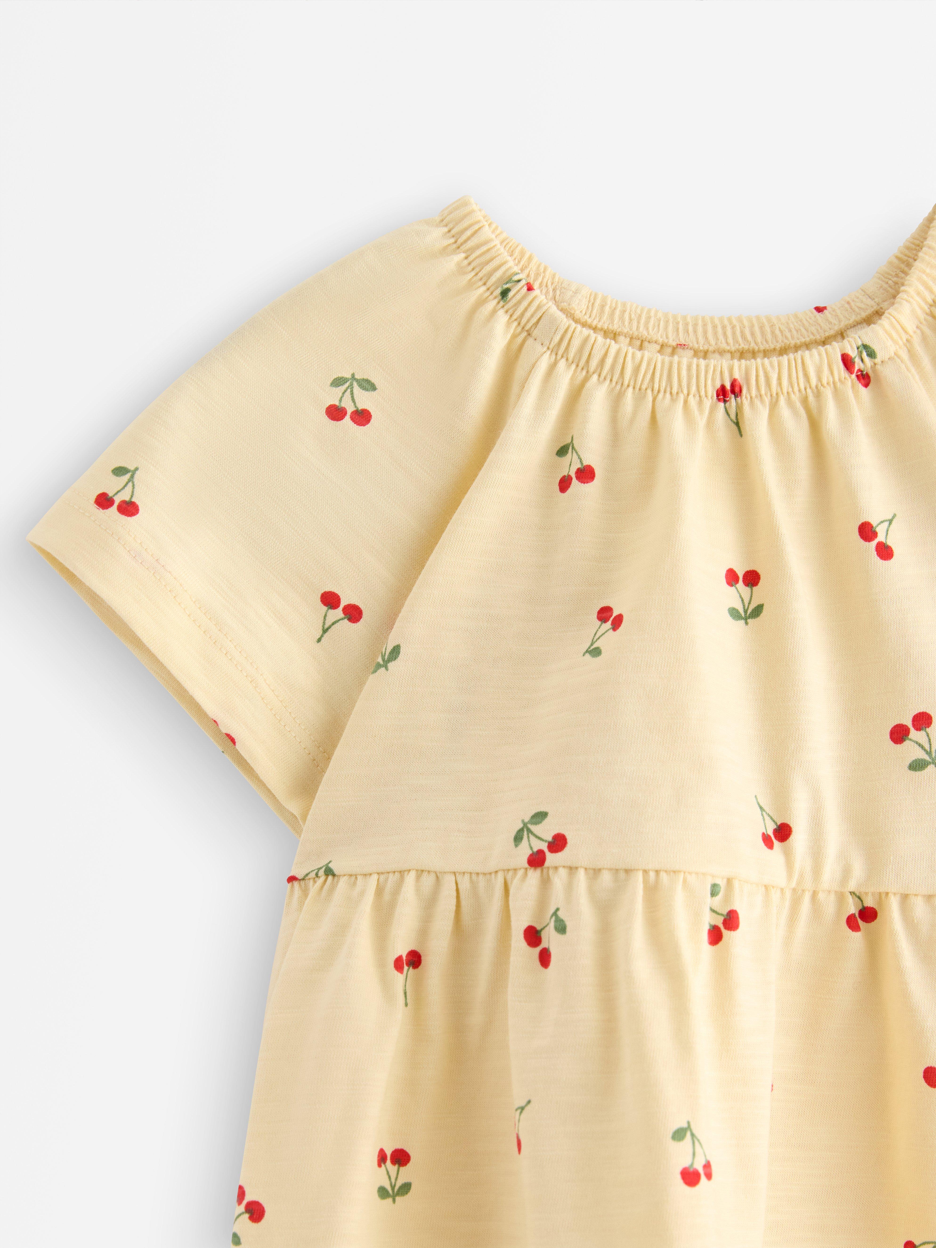 Vestido de manga curta amarelo claro
