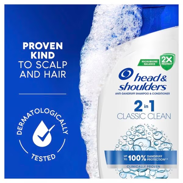 „Head & Shoulders Classic 2-in-1“ šampūnas nuo plaukų slinkimo, 400 ml