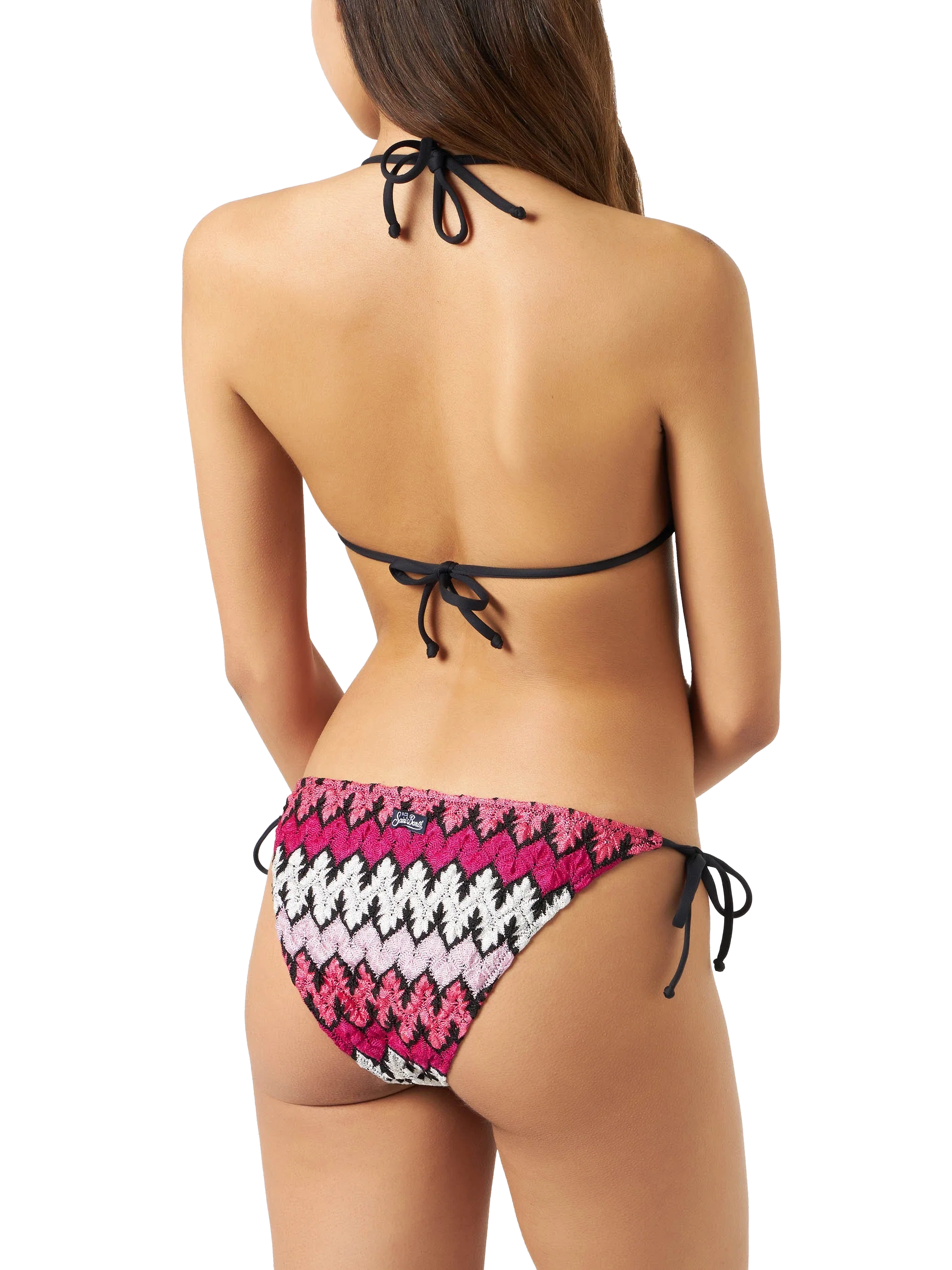 Damesbikini met chevronpatroon en driehoekige cups