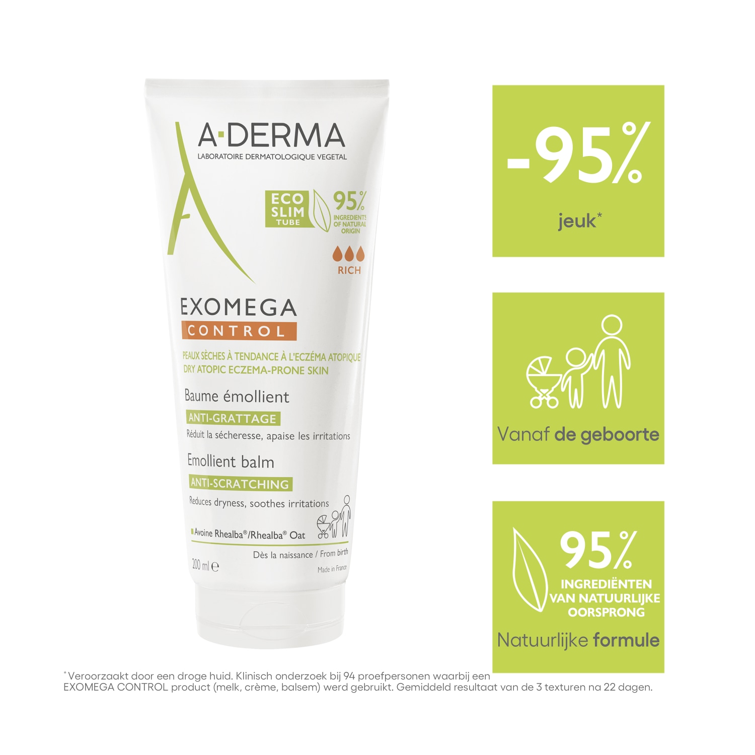 Baume hydratant A-DERMA Body Butter Exomega Control - 200 ml