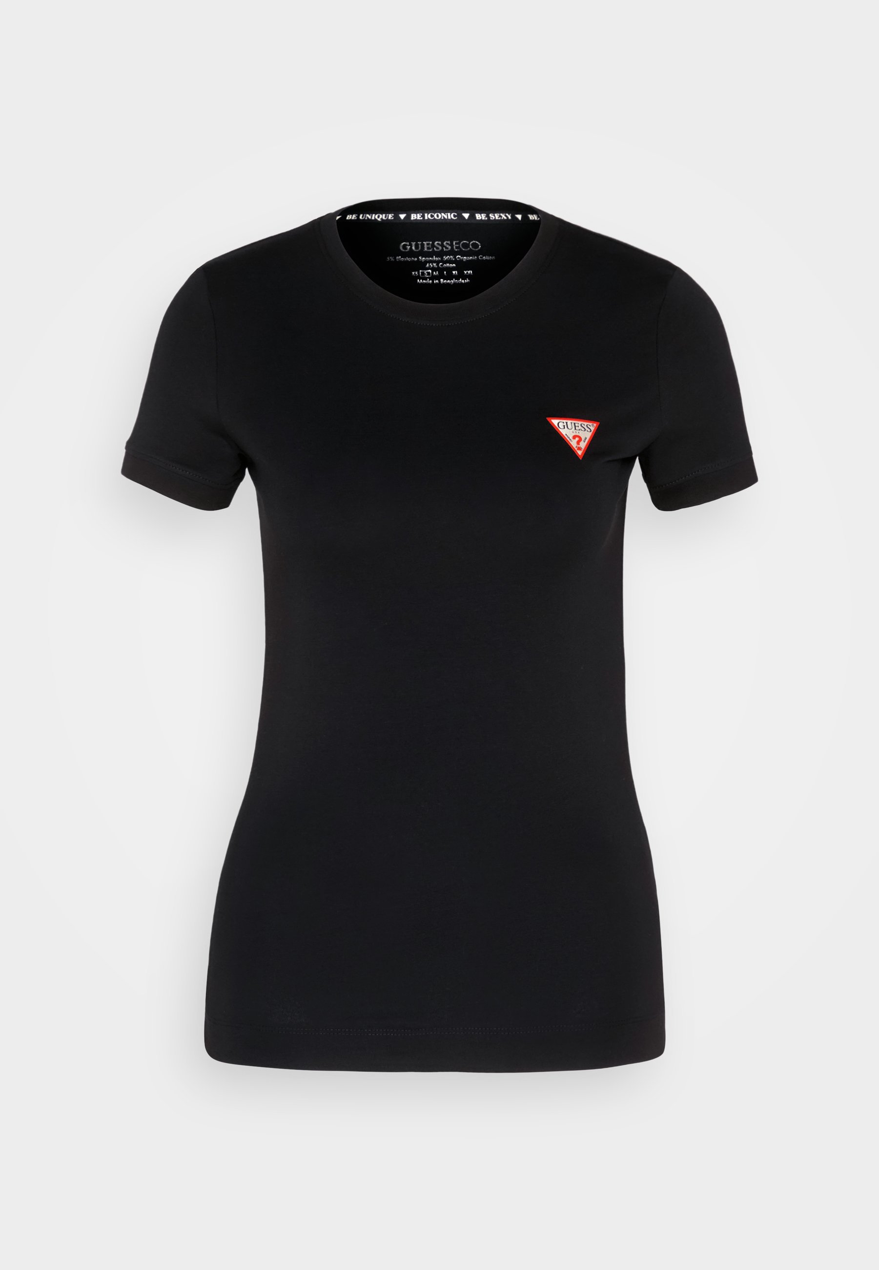 T-shirt Guess MINI TRIANGLE - T-shirt basique - noir de jais