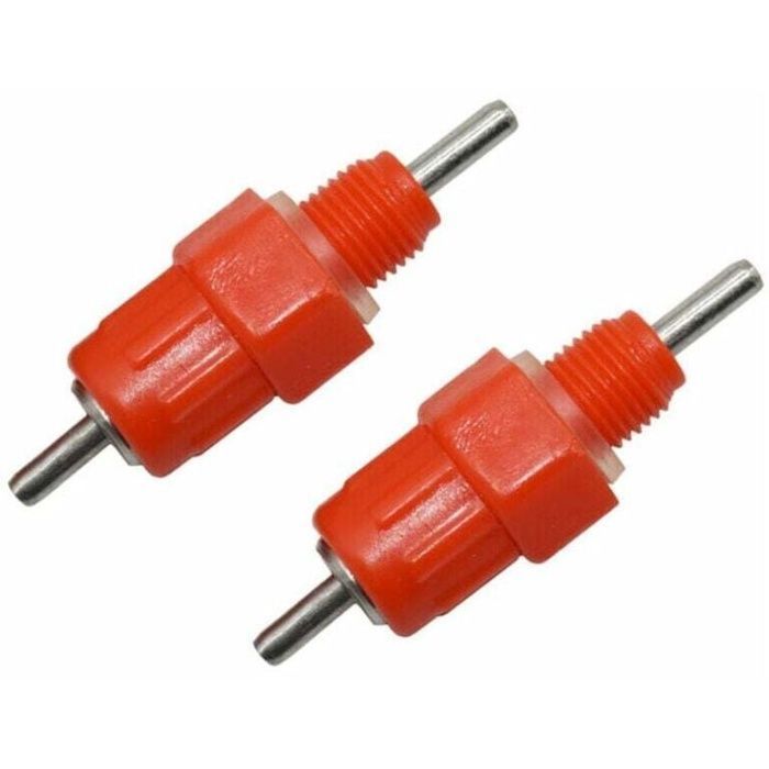 Bebederos de rosca para aves de corral, 6 unidades, color rojo, plástico y acero inoxidable, 5,2 × 1,5 cm