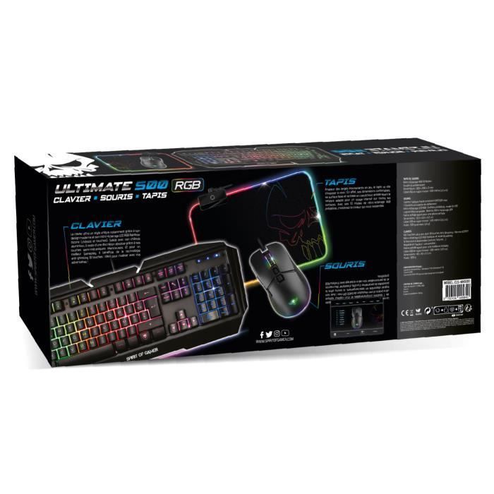 Gaming peripheral bundle - Spirit Of Gamer - PRO-ULTIMATE 500 - RGB Mouse - RGB Keyboard - RGB Mousepad