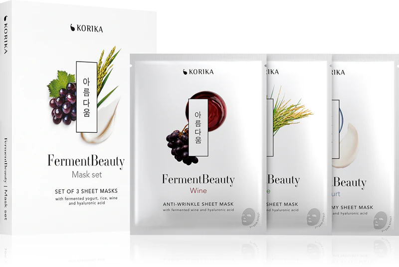 Conjunto de máscaras faciais KORIKA FermentBeauty