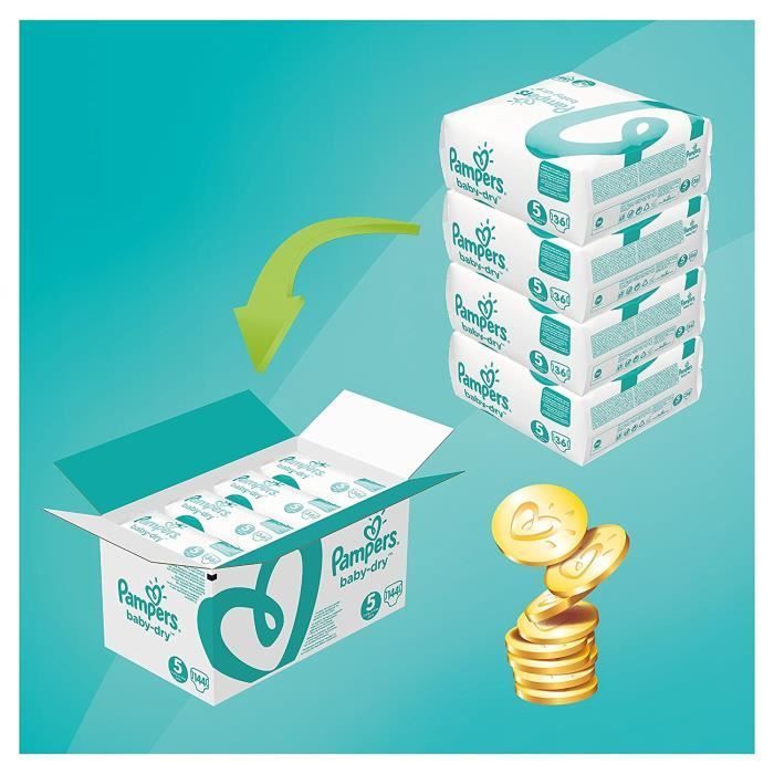 PAMPERS Baby-dry diapers - Size 5 - 150 diapers - 1 month
