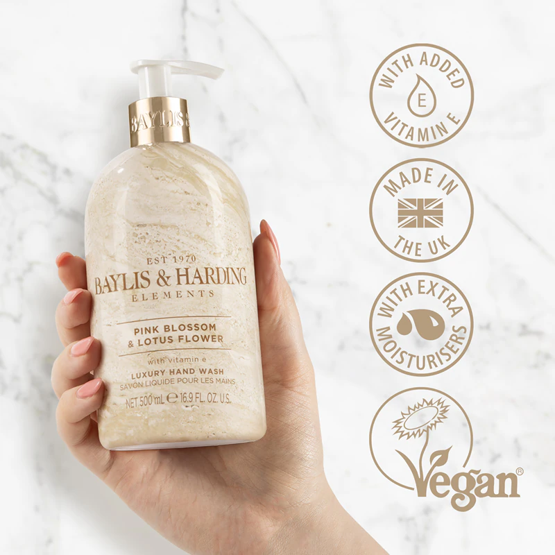 Baylis & Harding Elements Vloeibare Handzeep met Roze Bloesem en Lotusbloem