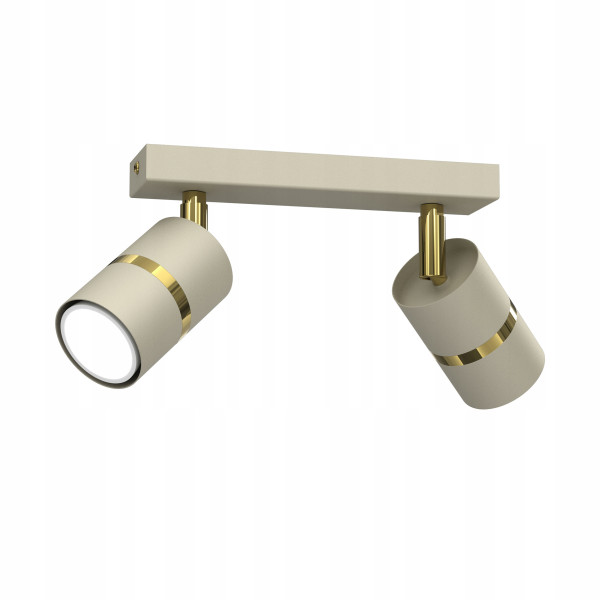 Lampa sufitowa listwa spoty ewilight regulowane 2x gu10 beż złoto