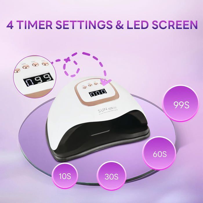 380W UV LED Nail Lamp, Gel Nail Polish Dryer with 81 Beads, UV Nail Lamp with 4 Timer Settings, LCD Screen