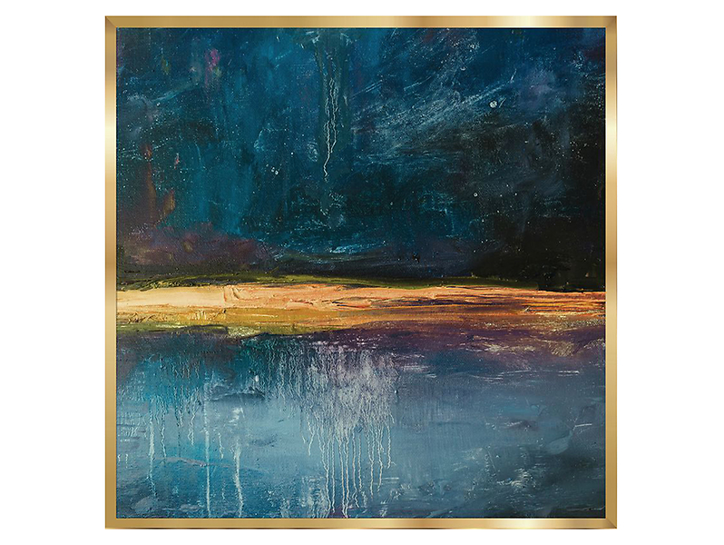 Obraz Gold Cyan 70x70 cm