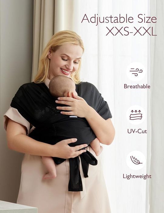 Momcozy AirMesh -kantoreppu – Kesäinen kantoreppu vastasyntyneille ja taaperoille – Viilentävä kangas