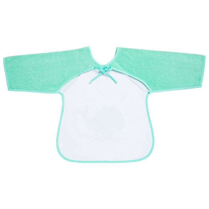 Babador de manga comprida Babycalin 12 meses Marine Organic - Babador avental 37x42 cm