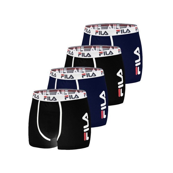 Calzoncillos bóxer Fila para hombre - Negro (Paquete de 4)