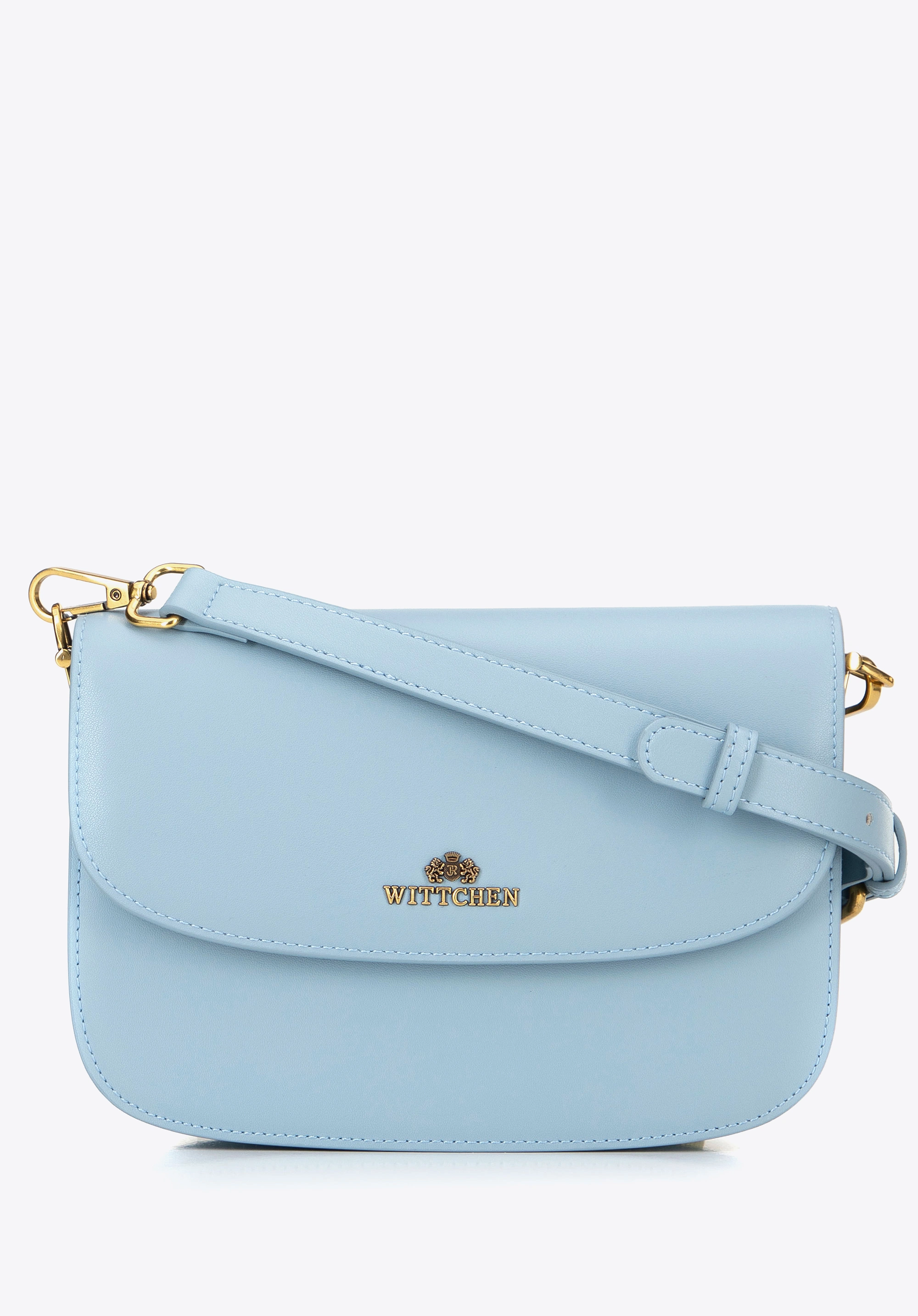 Damska crossbody ze skóry naturalnej niebieska
