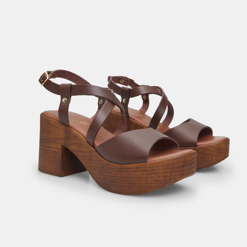 BATA Damsandaler i Läder med 8,5 cm Klack
